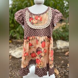 Brown Polka Dot Pumpkin Dress